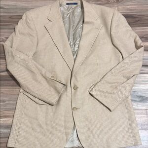 Vintage Chaps Ralph Lauren Mens Old Money Houndstooth Wool Sport Coat Size 46 T